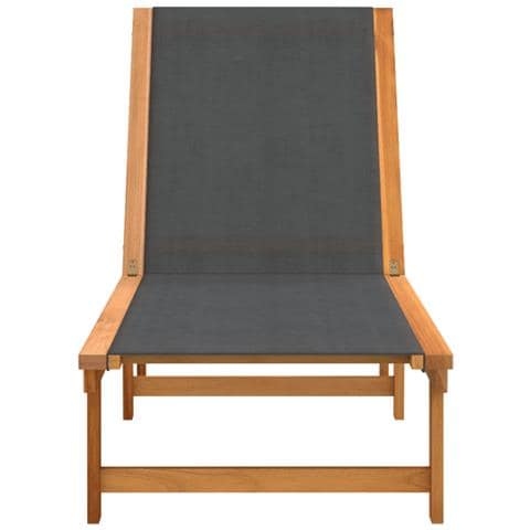 Lettini Prendisole 2 Pz Neri Legno Massello Acacia E Textilene - Foto 3