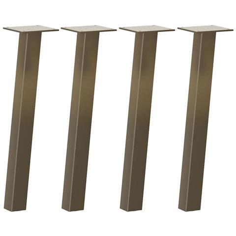Gambe Per Tavolino 4 Pz Acciaio Naturale 42 Cm In Acciaio - Foto 2