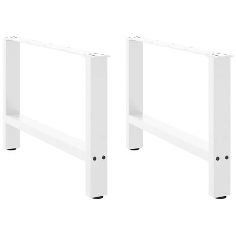 Gambe Per Tavolino Bianco 2 Pz 70x(42-43) Cm Acciaio - Foto 1