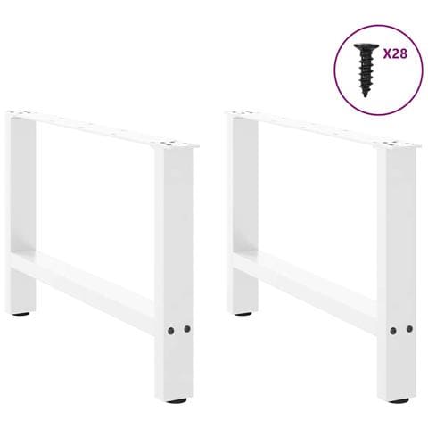 Gambe Per Tavolino Bianco 2 Pz 70x(42-43) Cm Acciaio - Foto 3