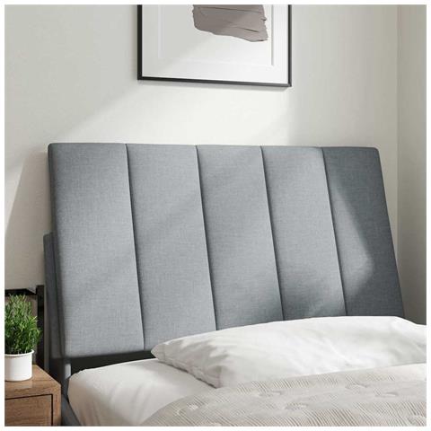 Cuscino Testiera Grigio Chiaro 90 Cm In Tessuto - Foto 2