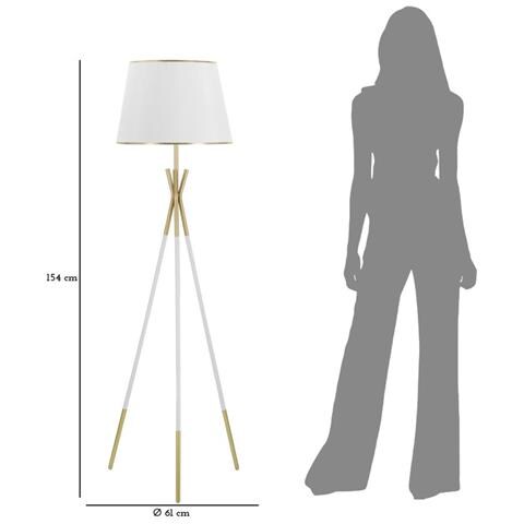 Lampada Da Terra Mf197 - Bianco - Metallo - 61x61x154 Cm - Foto 6