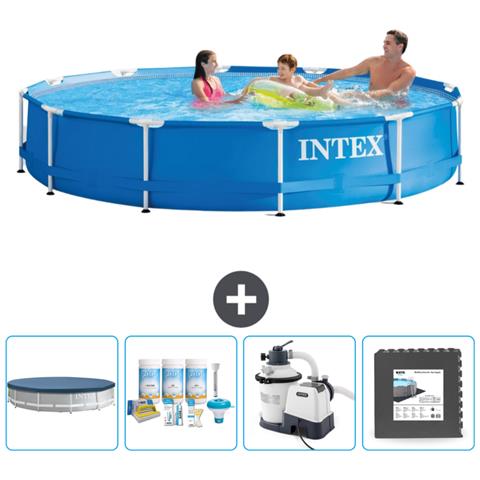 Piscina Fuori Terra - In Giro - 366x366x76 Cm - Blu - Include Accessori Coordinati Cb61 - Foto 1