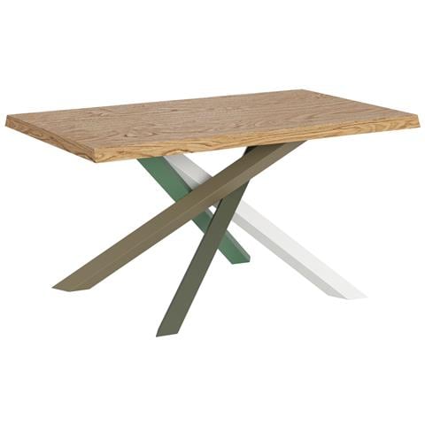 Tavolo Fisso 90x160 Cm Versalux Scortecciato Rovere Gambe 4/a - Foto 1