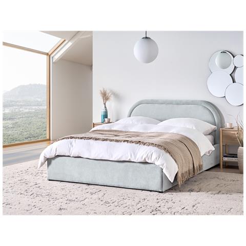 Letto Contenitore Ciniglia Quillien 140 X 200 Cm Azzurro - Foto 1