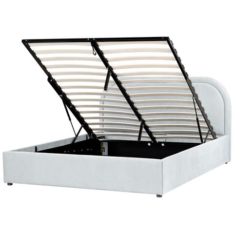 Letto Contenitore Ciniglia Quillien 140 X 200 Cm Azzurro - Foto 2