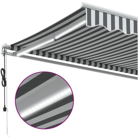 Tenda Retrattile Automatica LED Antracite e Bianco 400x350 cm - Foto 9