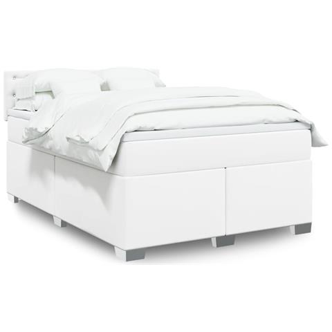 Giroletto a Molle con Materasso Bianco 140x190 cm in Similpelle - Foto 2