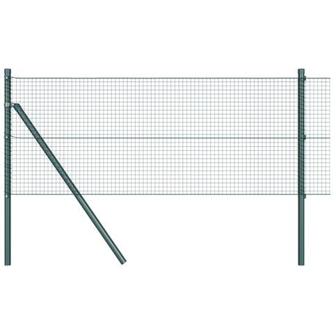 Recinzione Metallica Saldata con 13 Pali Verde 0.4x25 m Acciaio - Foto 1