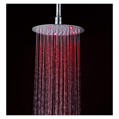 Soffione Doccia Ultraslim Tondo Con Led Cromoterapia Acciaio Inox D25 Cm Vegas - Satinato - Foto 1