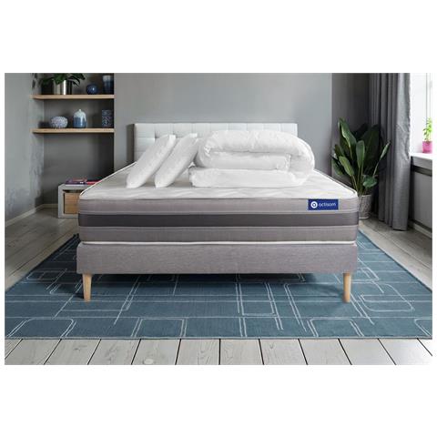 Pacchetto Letto Completo - Materasso 140x190cm + Box Spring Con Doghe (in Kit) + 2 Cuscini + Piumino - Actilatex Relax - Foto 1
