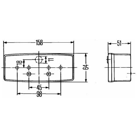 Fanale Alogeno Posteriore Dx 158x51mm - Foto 2