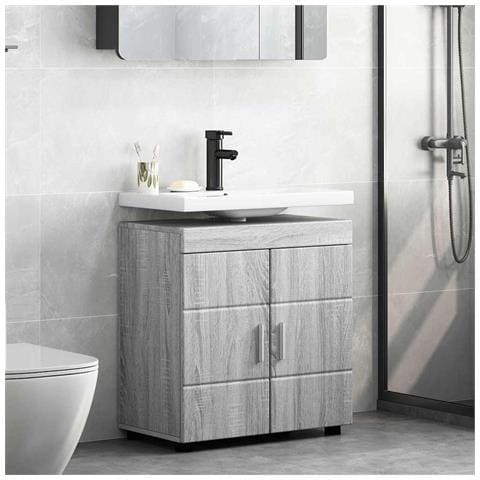 Mobile per lavabo da bagno TULUM Grigio sonoma 60 x 34 x 63 cm - Foto 2