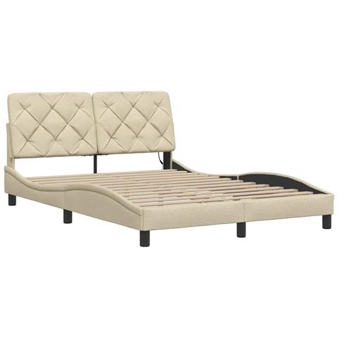 Giroletto con LED senza Materasso Crema 140x190 cm in Tessuto - Foto 9