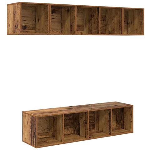 Set mobile TV 4 pcs Legno vecchio 37 x 37 x 142.5 cm - Foto 1