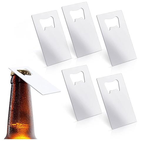 Set Di 6 Apribottiglie A Forma Di Carta Di Credito In Acciaio Inossidabile - Design Portatile A Forma Di Portafoglio Da Poker - Foto 1