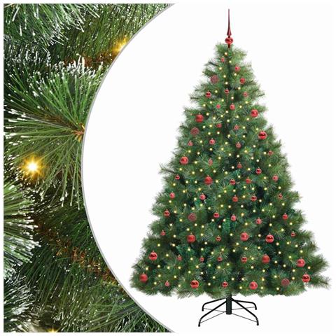 Albero di Natale artificiale con 300 LED Verde 210 cm PE e PVC - Foto 1