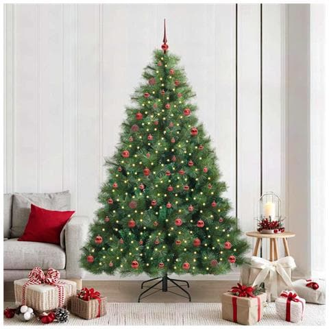 Albero di Natale artificiale con 300 LED Verde 210 cm PE e PVC - Foto 2