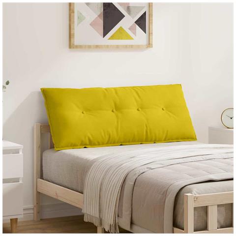 Cuscino per Schiena Giallo 120 x 50 cm Tessuto in Cords - Foto 2