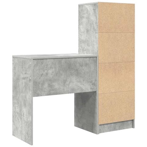 Scrivania con Spazio di Archiviazione 2 pcs Grigio cemento - Foto 9