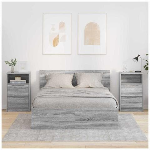 Comodini 2 pcs Grigio Sonoma 40 x 30 x 467 cm Legno multistrato - Foto 2