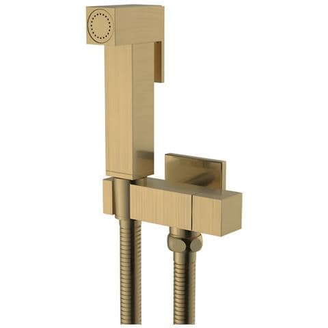 Idroscopino Wc Doccetta Ottone Portatile Shutoff Monogetto Con Leva Kit *** Finitura- : Oro Matt Satinato Quadro - Foto 1