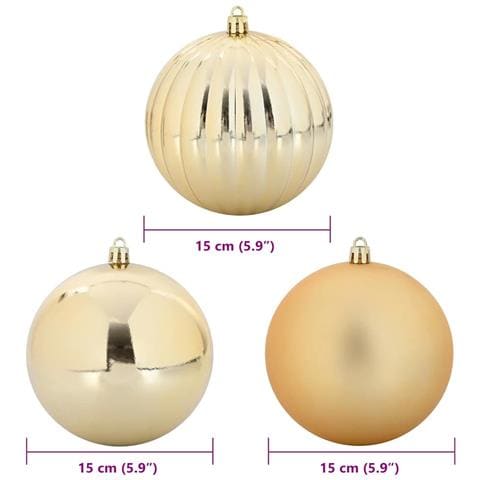 Set di Palle di Natale 9 pcs Oro Plastica - Foto 5