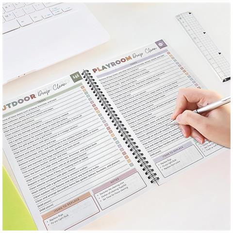 Agenda Di Pulizia Adhd: Copertina Colorata E Satinata, Programmi Annuali E Settimanali Per Una Gestione Efficiente Della Casa - Foto 2