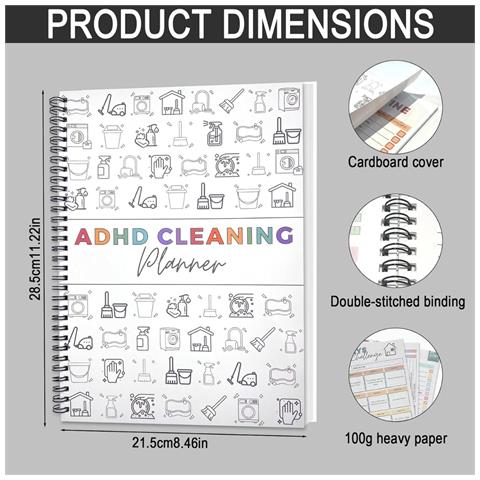 Agenda Di Pulizia Adhd: Copertina Colorata E Satinata, Programmi Annuali E Settimanali Per Una Gestione Efficiente Della Casa - Foto 7