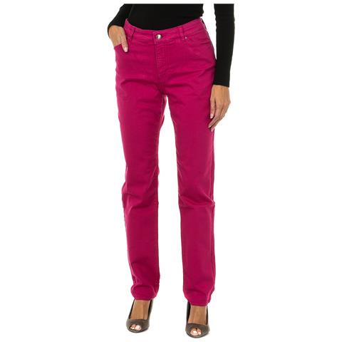 Pantaloni Lunghi In Denim Stretch Da Donna 6y5j18-5d3iz - Foto 1