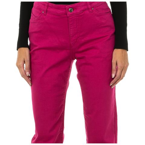 Pantaloni Lunghi In Denim Stretch Da Donna 6y5j18-5d3iz - Foto 3