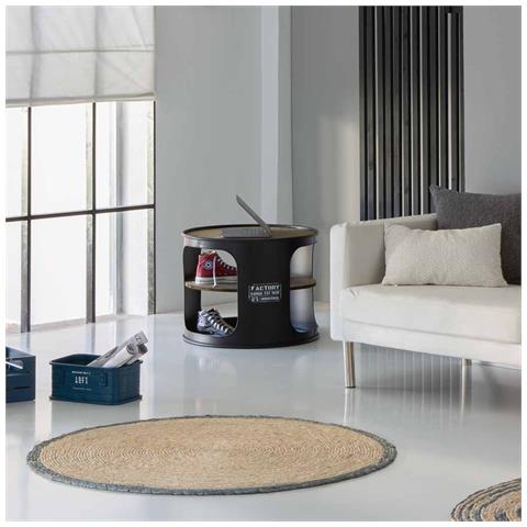 Cestino Rettangolare In Metallo Stampato Blu 32x21x14 - Foto 2