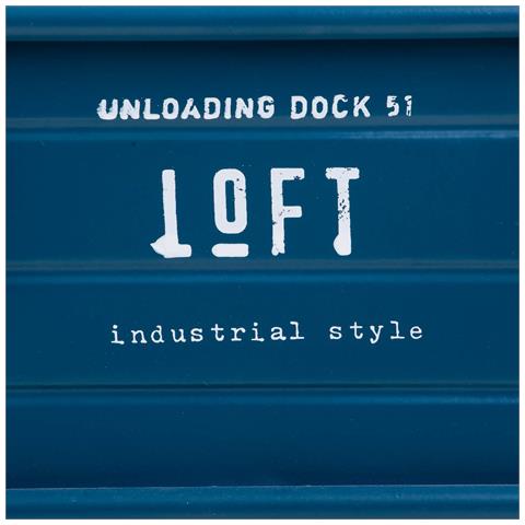 Cestino Rettangolare In Metallo Stampato Blu 32x21x14 - Foto 8