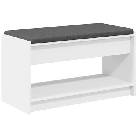 Panca per ingresso con cuscino Bianco 83 x 38 x 45 cm - Foto 1