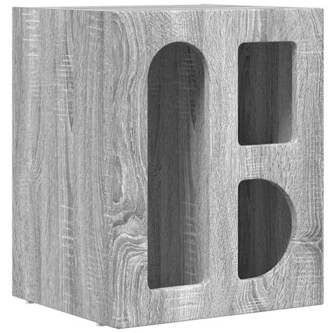 Comodino Grigio Sonoma 40 x 35 x 50 cm Legno multistrato - Foto 1