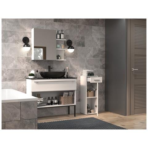 NEL V DS BIEL POL armadietto di conservazione per bagno Bianco - Foto 3