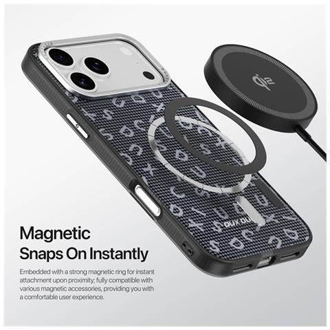 Cover per iPhone 17 Pro Max - TPU+PC+Pelle /PU, Nero, MagSafe - Foto 2