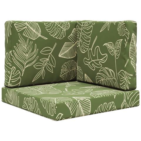 Cuscino per divano da esterno 3 pcs Design a foglia Poliestere - Foto 1