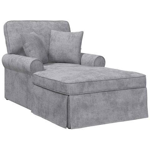Chaise Longe con Gonna Grigio Chiaro 157 x 91 x 91 cm ARES - Foto 1