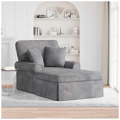 Chaise Longe con Gonna Grigio Chiaro 157 x 91 x 91 cm ARES - Foto 2