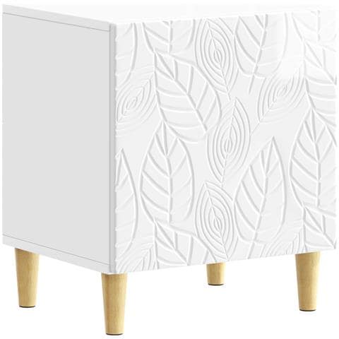 Comodino Bianco Lucido 43 x 34,5 x 50 cm Legno ingegnerizzato - Foto 1
