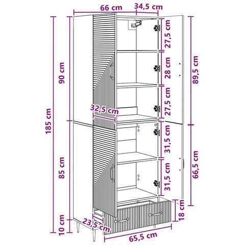 Set di armadi 2 pcs 66 x 34,5 x 95 cm Legno ingegnerizzato - Foto 8