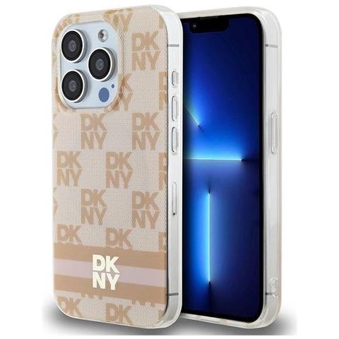 Dkny Iml Custodia Magsafe Per Iphone 13 Pro Max Con Motivo A Scacchi E Strisce Decorate - Rosa - Foto 1