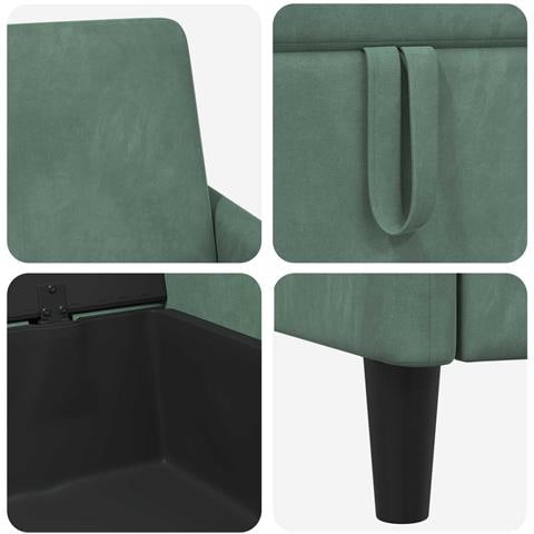 Set di Divani con Storage 2 pz Verde Mare Poliestere - Foto 9