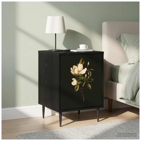 Armadio da Notte BREMEN 2 pz Rovere Nero 36 x 33 x 51 cm - Foto 2