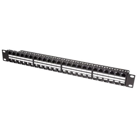 I-KS PP-48-BKS - Pannello Patch 48 Posti 1HE Keystone Slim Senza Frutti Nero - Foto 1