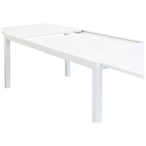 Set Tavolo Giardino Allungabile Rettangolare 200/300 X 100 Con 8 Sedie In Alluminio Bianco Da Esterno - Foto 2