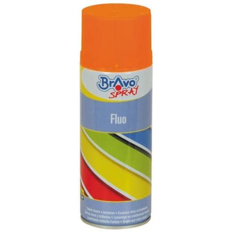 Smalto Spray Acrilico Rapida Essicazione Arancio Effetto Fluorescente 400 Ml Bravo - Foto 1