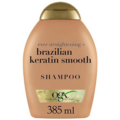 Ogx Shampoo, Capelli Lisci, Cheratina Brasiliana, Ever Raddrizzatura, Olio Di Cocco, Olio Di Avocado Burro Di Cacao, 385 Ml - Foto 1