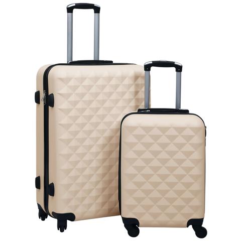 Set Valigie Trolley A Custodia Rigida 2 Pz Oro In Abs - Foto 1